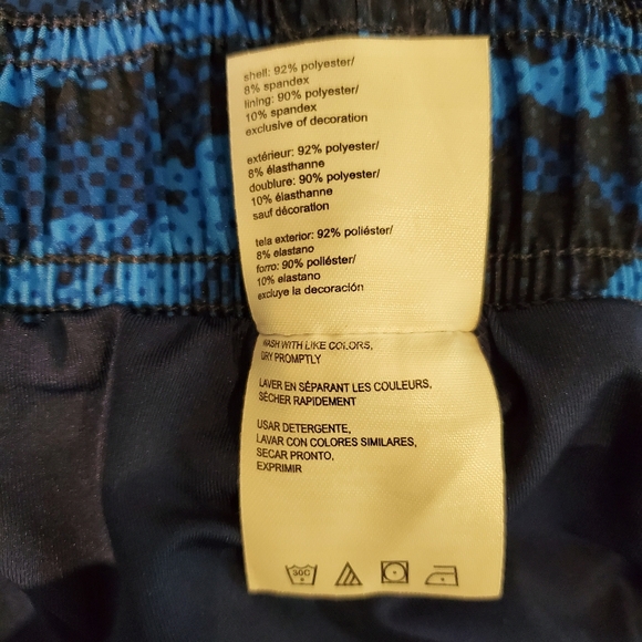 Speedo Boys Swim Trunk Board Short Blue Navy Camo Size M 10 12 - Picture 7 of 7